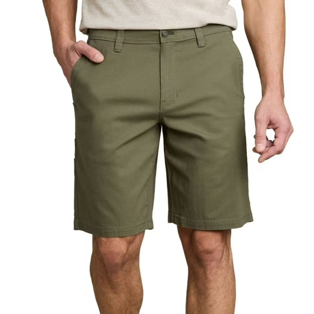 WP Weatherproof Mens Ripstop Utility Short 40 Green 10in Inseam Stretch Cargo